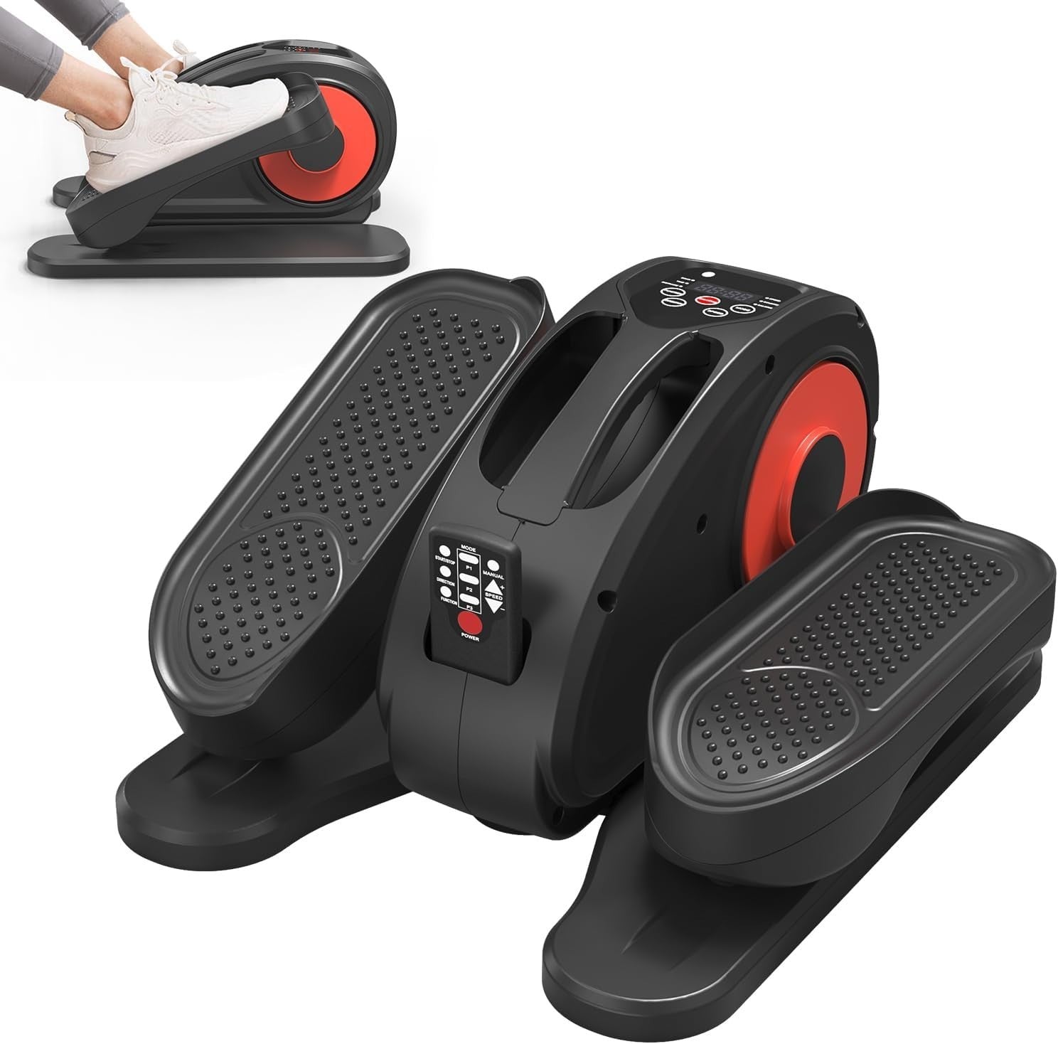 Mini Under Desk Elliptical Pedal Exerciser, 5-Speed Seated Cross Trainer