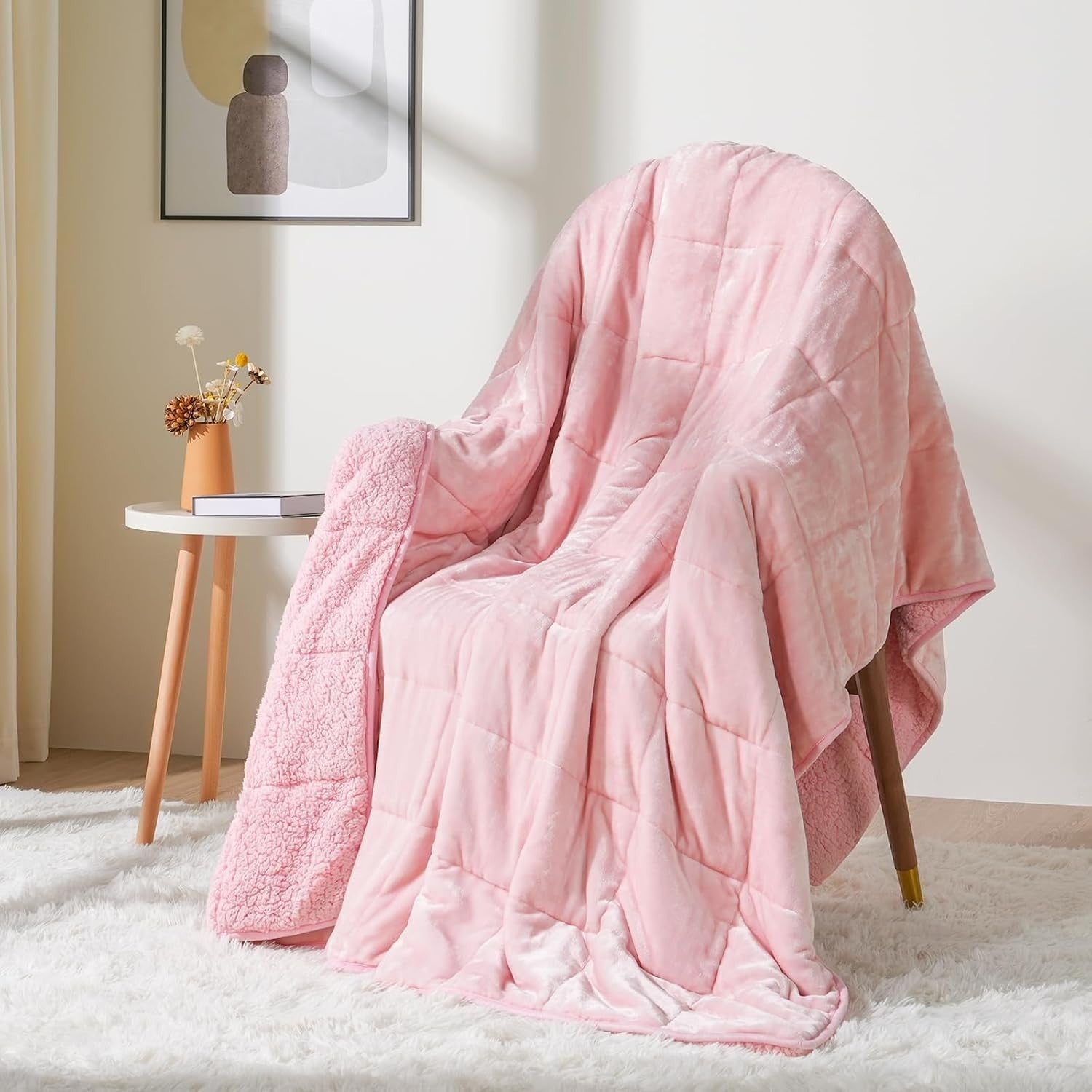 5lb Weighted Lap Blanket, Grey Crystal Velvet 24x29 Small Cozy Blanket