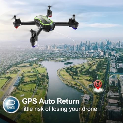 Loolinn GPS Drone 1080P Camera, Auto Return, Follow Me, 32 Min, 2 Batteries