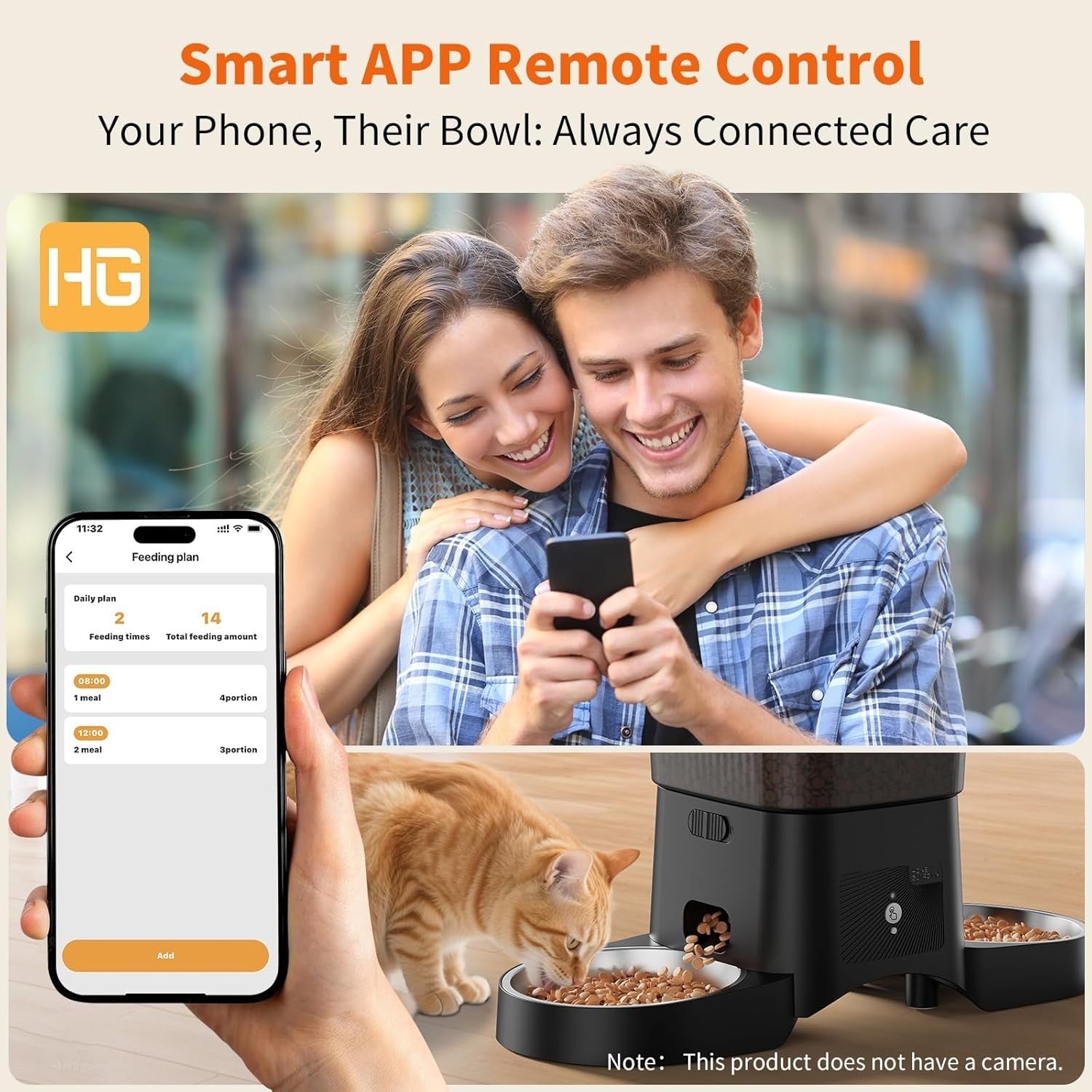Smart Automatic Cat Feeder 2 Pet WiFi App Control Dual Bowls 3.5L