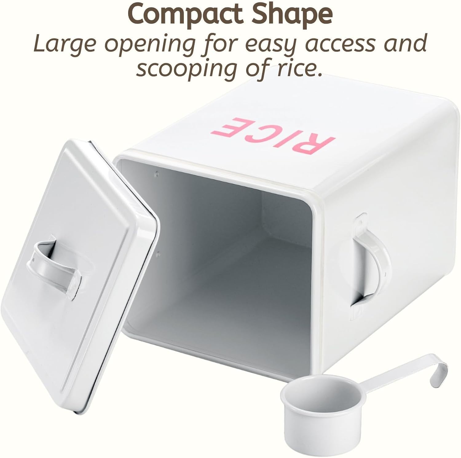 Metal Rice Storage Container 6L Airtight Canister with Scoop Lid