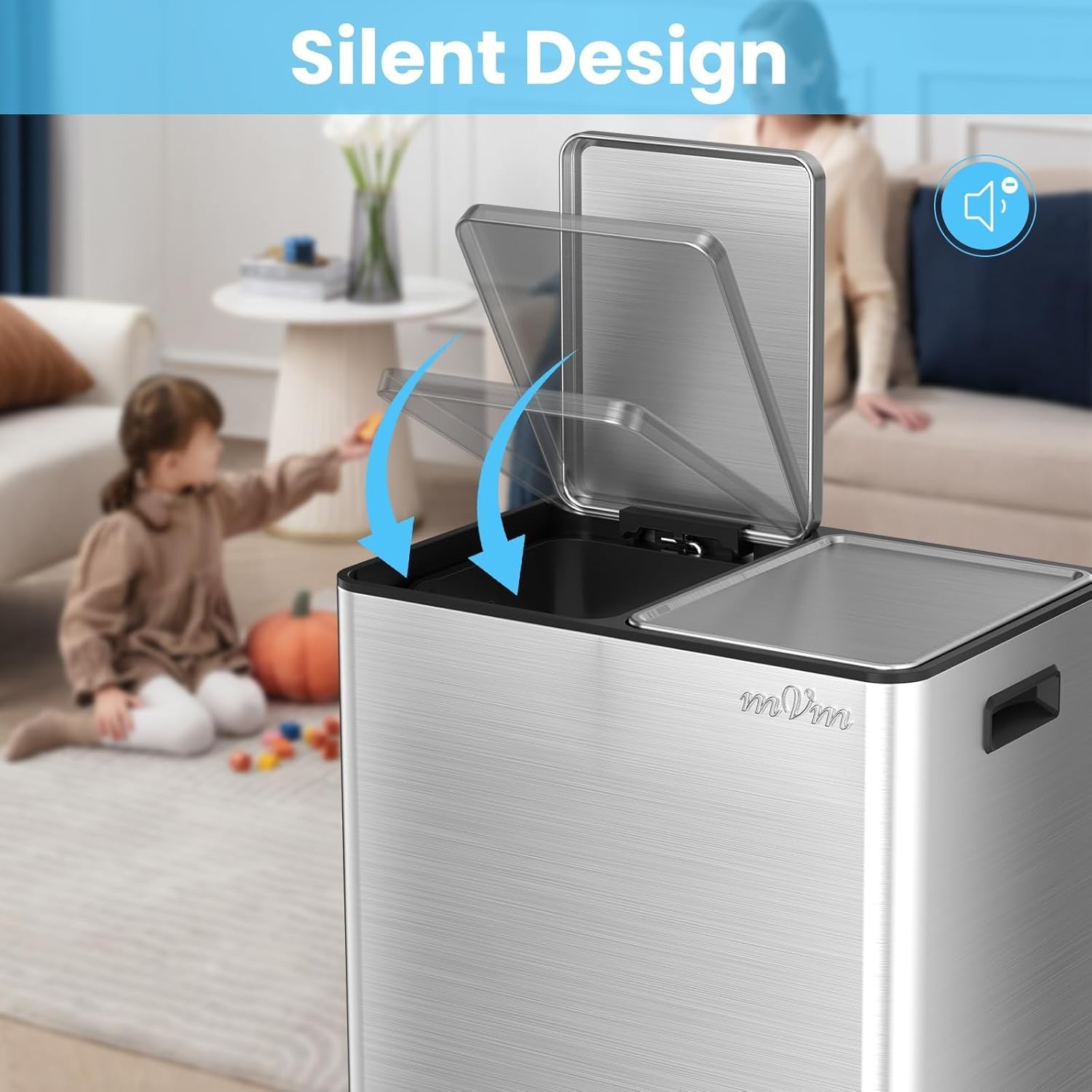 60L Dual Kitchen Recycling Bin 2x30L Stainless Steel Pedal