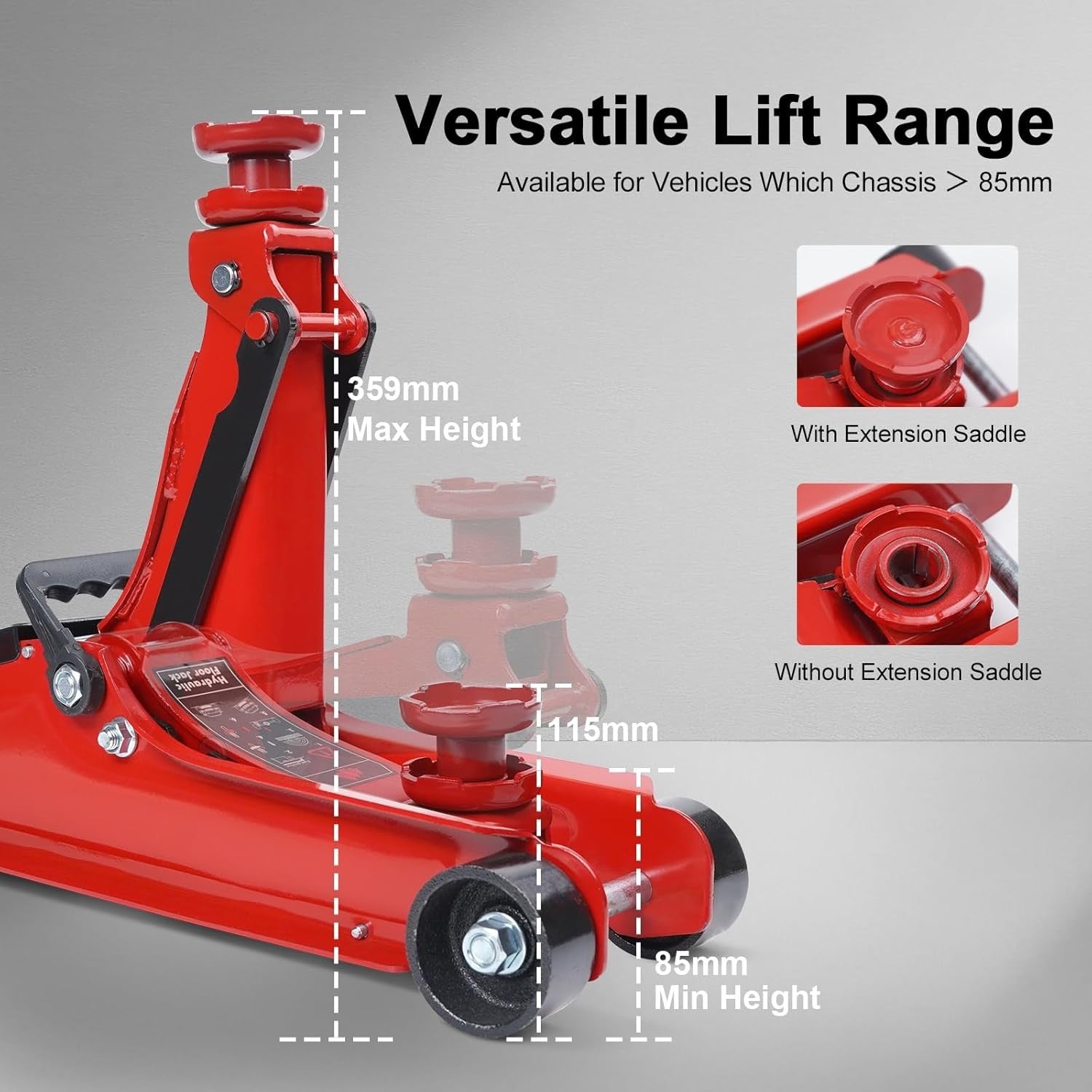 2.5 Ton Hydraulic Trolley Jack Quick Lift 135–380mm Heavy Duty Car SUV Red