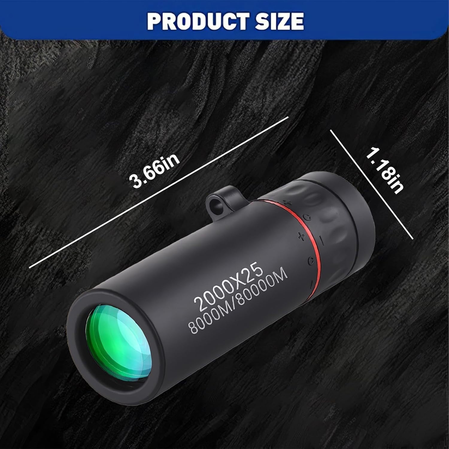 Mini 2000x25 Monocular Telescope Compact HD Pocket Scope for Travel & Sports