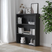 3 Tier Wooden Bookcase Modern Cabinet Compact Storage Display Shelf Black
