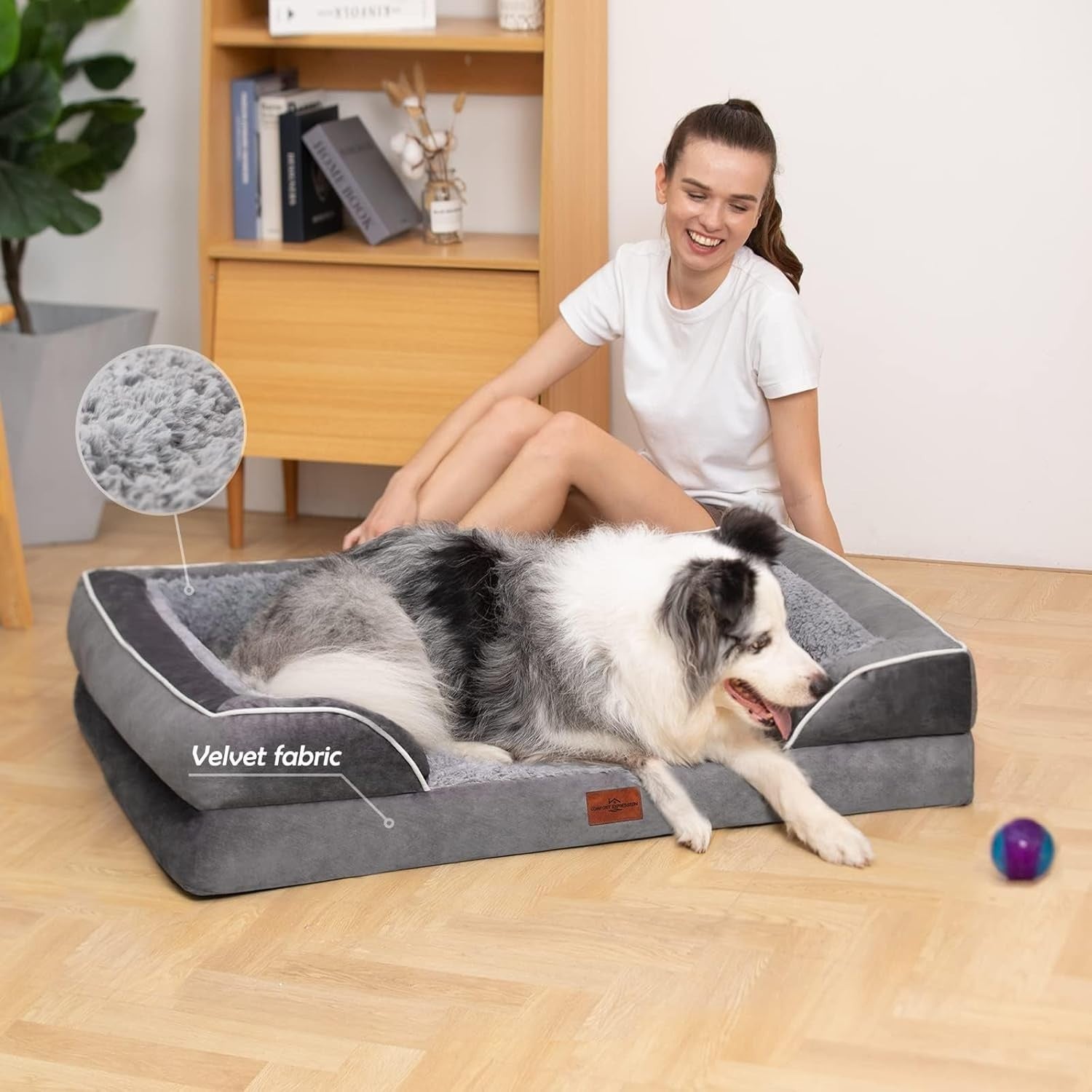 Large Orthopedic Dog Sofa Bed 91x68x19cm Waterproof Washable
