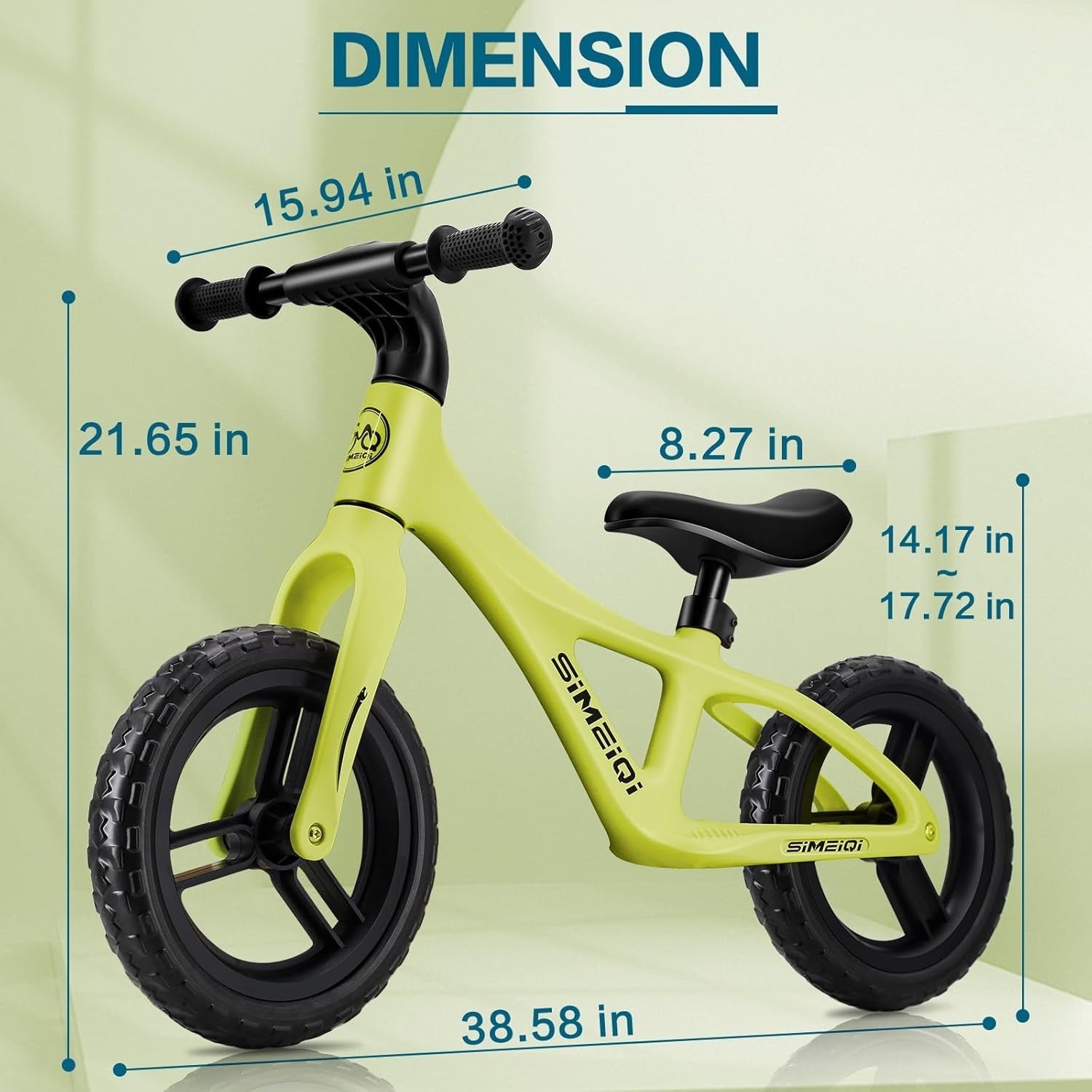 12 Inch Balance Bike Kids No Pedal Bicycle Adjustable Seat Age 2-5