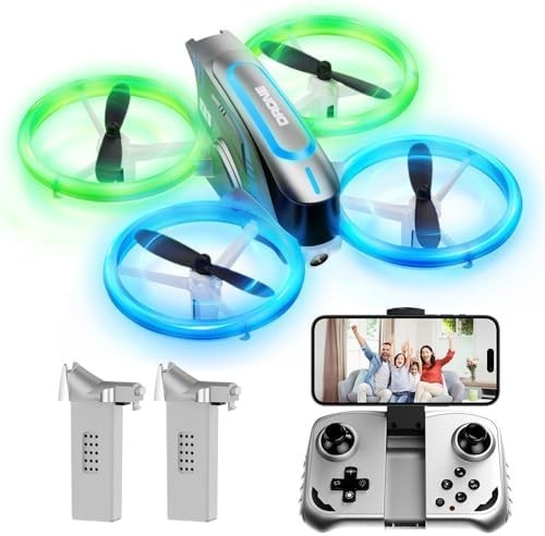 4K Mini Drone with Camera LED Lights Auto Hover 3D Flip RC Quadcopter Toy