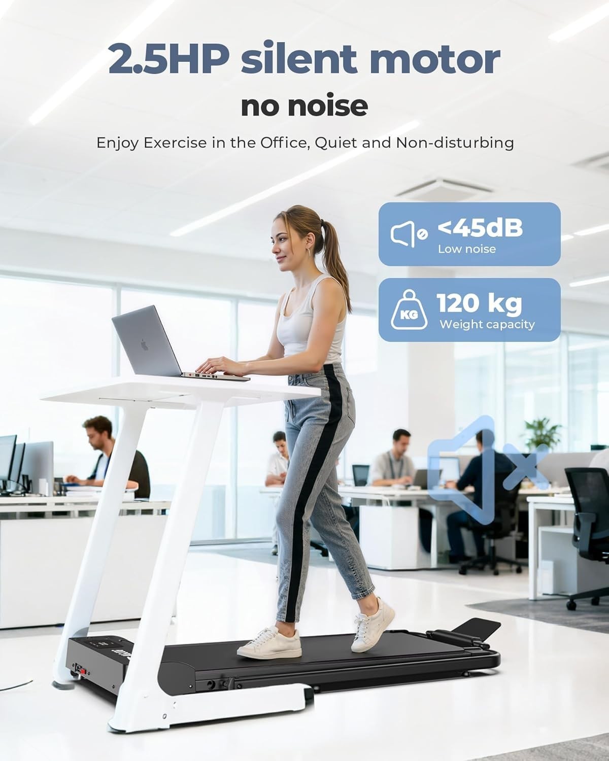 Foldable Treadmill 9% Incline, 2.5HP Smart Home Running Pad 1-12KM/H