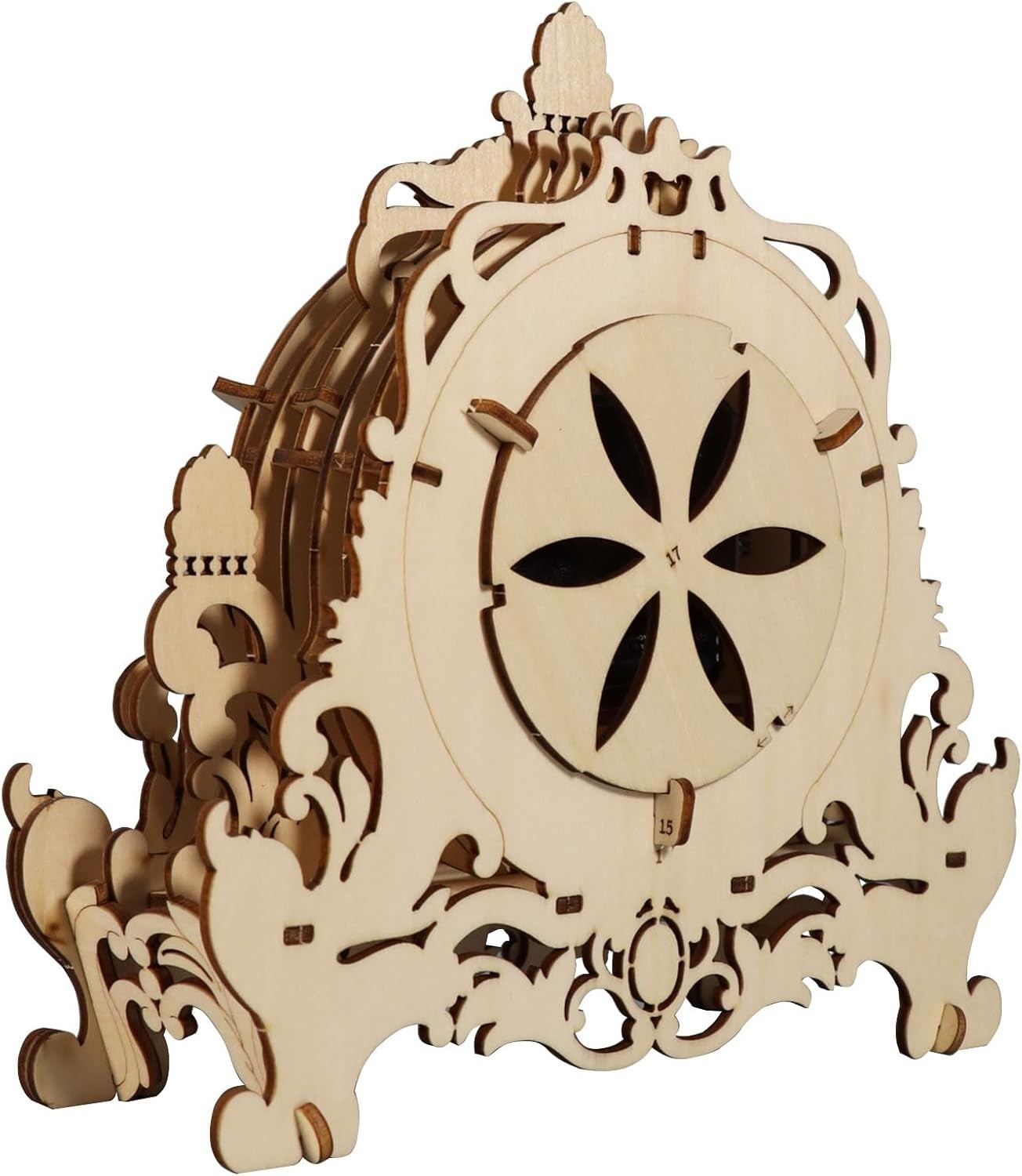 3D Wooden Puzzle Clock Kit DIY Desktop Decor Silent Movement Gift