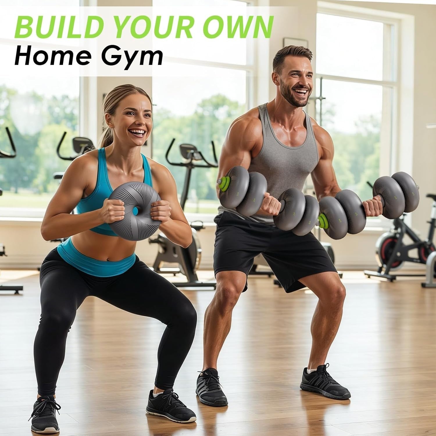 4-in-1 Adjustable Dumbbell Barbell Kettlebell Push Up Home Gym Set