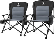 Set of 2 Heavy Duty Folding Camping Chairs 230kg Outdoor Portable Seats