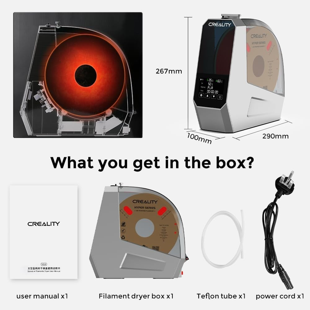 Filament Dryer Box 360° Heating Fast Drying 1KG PLA ABS PETG TPU