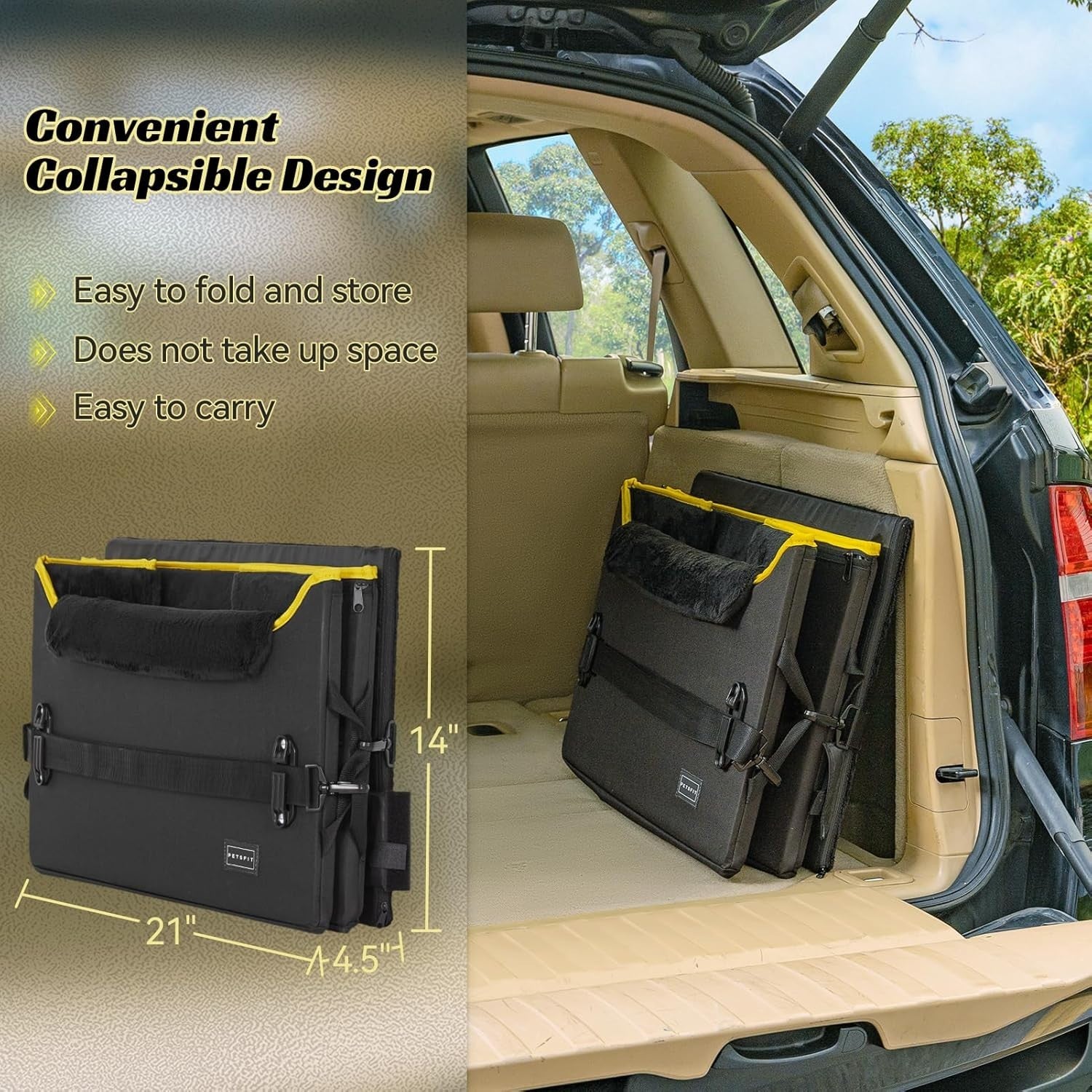 Dog Booster Car Seat Adjustable Height Waterproof Travel Bed 25lb
