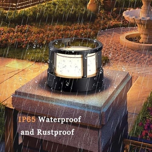 Waterproof LED Outdoor Post Cap Light, Acrylic Aluminum Lantern for Garden