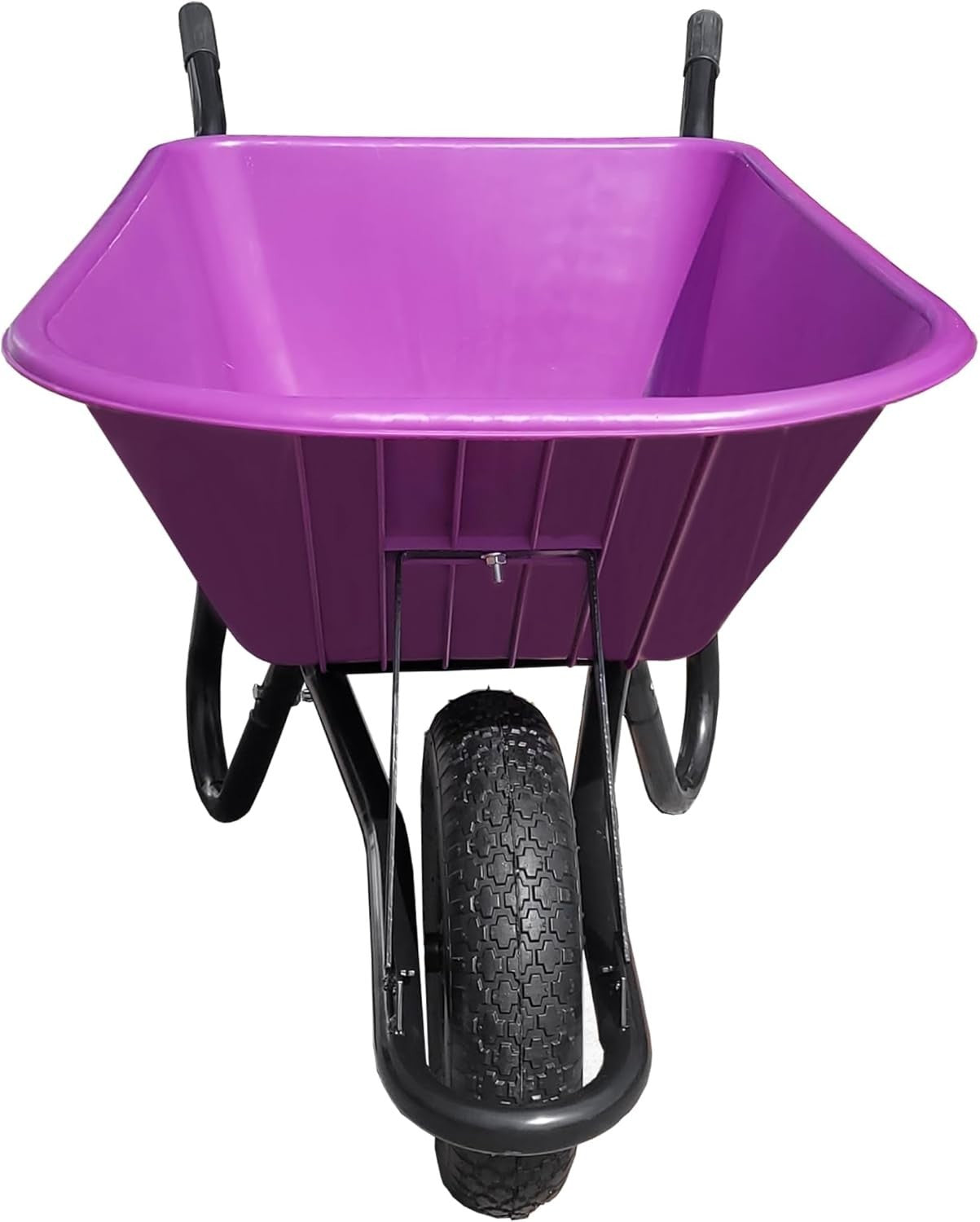110L Purple Plastic Garden Wheelbarrow – Heavy Duty Frame w/ 150kg Load Capacity