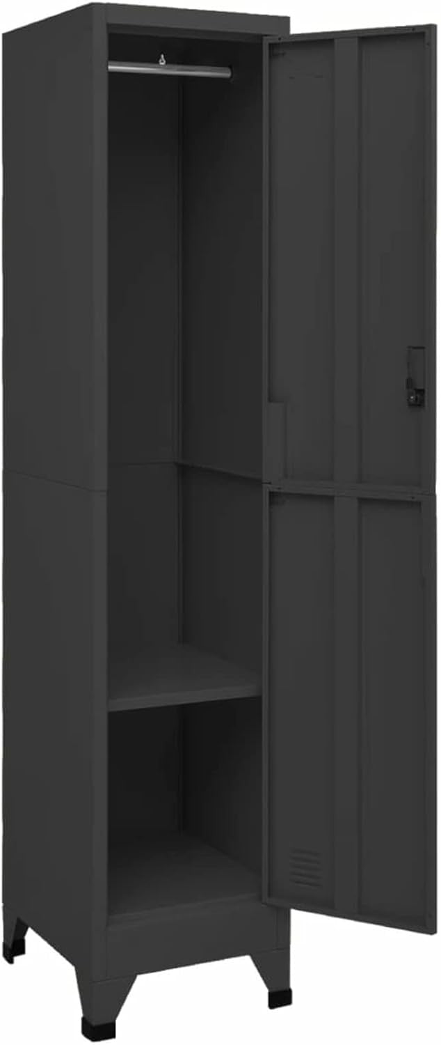 Metal Locker Cabinet 1 Door Storage Cupboard Secure Office Gym School 180cm