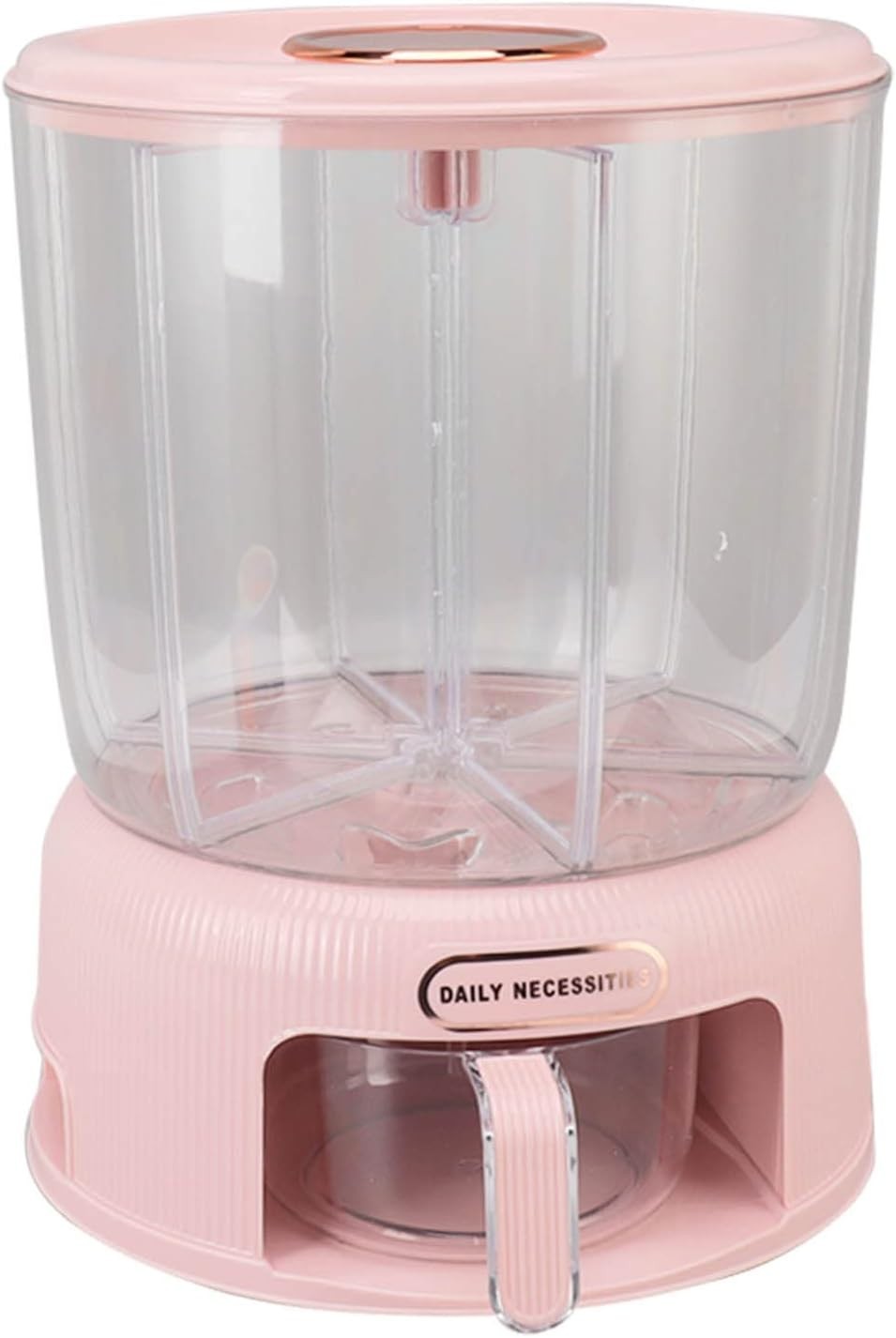 Rotating Grain Storage Dispenser 6 Grid Rice Bucket 12kg Dry Food Bin