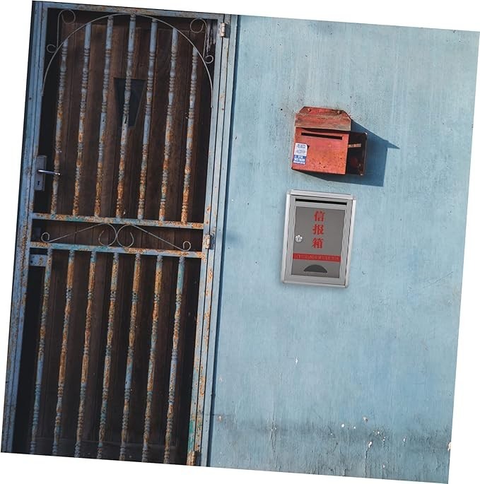 Lockable Wall Mount Mailbox Large A5 Capacity Durable Silver Post Box Outdoor