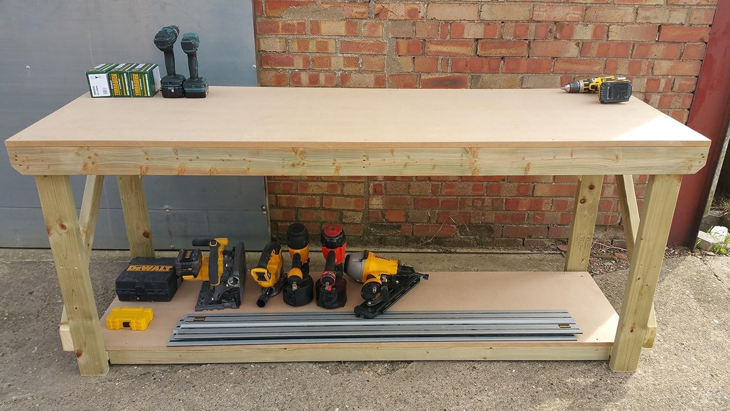 4ft Heavy Duty Wooden MDF Workbench – Strong Construction Timber Work Table