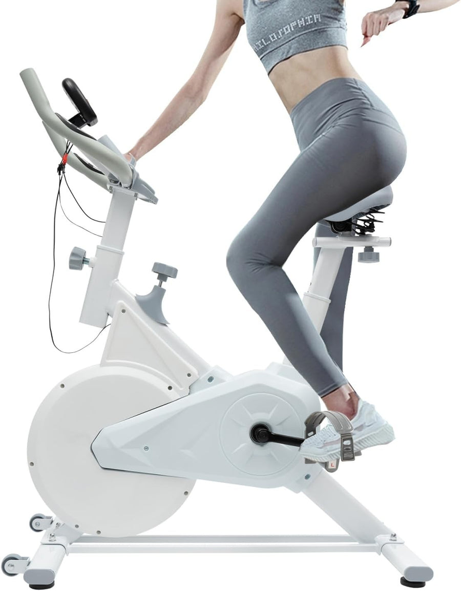 Quiet Indoor Exercise Bike w/ Phone Holder, 40-Level Resistance Adjustable Seat