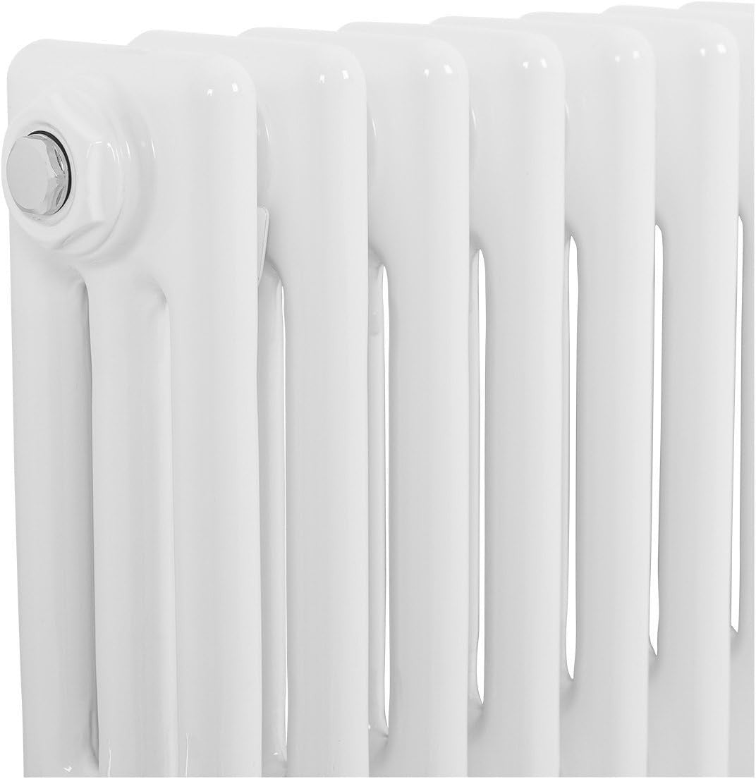 Triple Column Horizontal Radiator 300x1190 White Cast Iron Style
