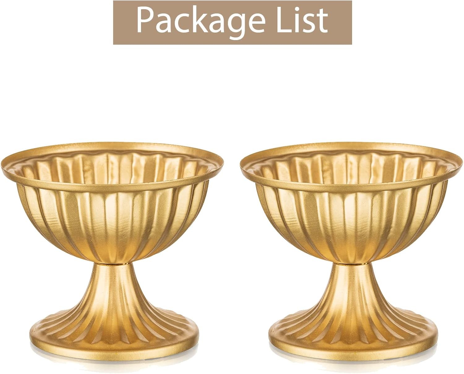 Gold Metal Flower Bowl Set 2pcs Mini Table Centrepiece Wedding Decor