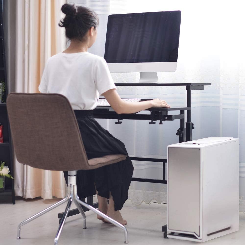 Adjustable Standing Desk Sit Stand Workstation Rolling Laptop Table 60x30cm