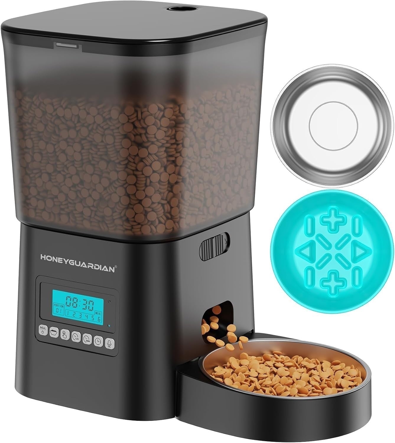 Automatic Cat Feeder 3.5L Timer Food Dispenser Slow Feeder Bowl Dual Power