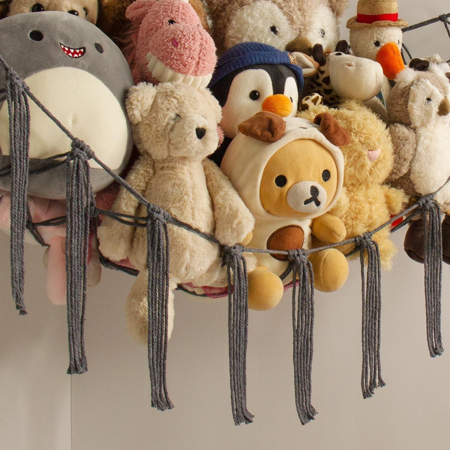 Toy Hammock for Stuffed Animals – Cotton Storage Net for Kids Room Decor