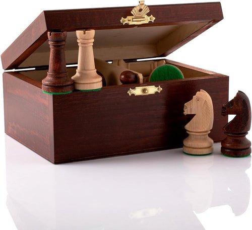 Staunton No.4 Weighted Chess Pieces Set | Luxury Wood Pieces + Mahogany Box