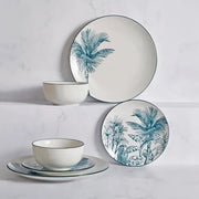12pc Porcelain Dinner Set Tree Design Plates Bowls Microwave Safe