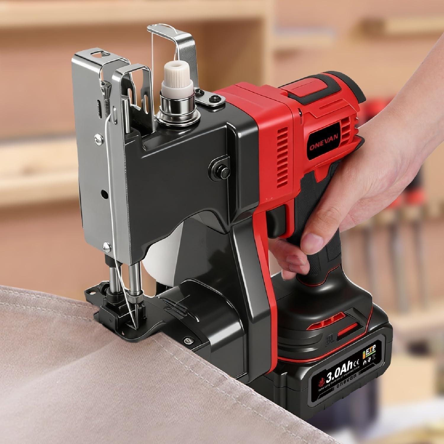 Portable Bag Closer Sewing Machine Cordless Sack Stitcher 0.2–6mm