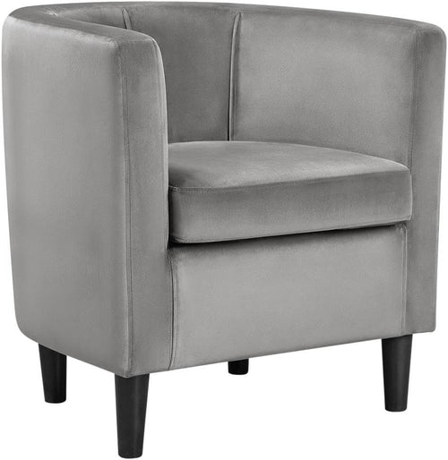 Grey Velvet Accent Tub Chair Armchair Lounge Seat Sofa Modern Home