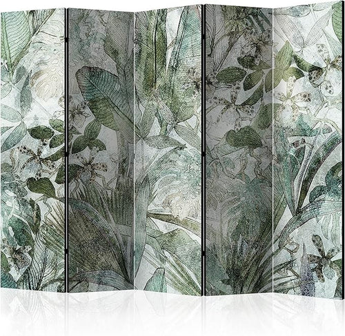 Leaf Jungle 5 Panel Room Divider 225x172cm Double Sided Acoustic Screen