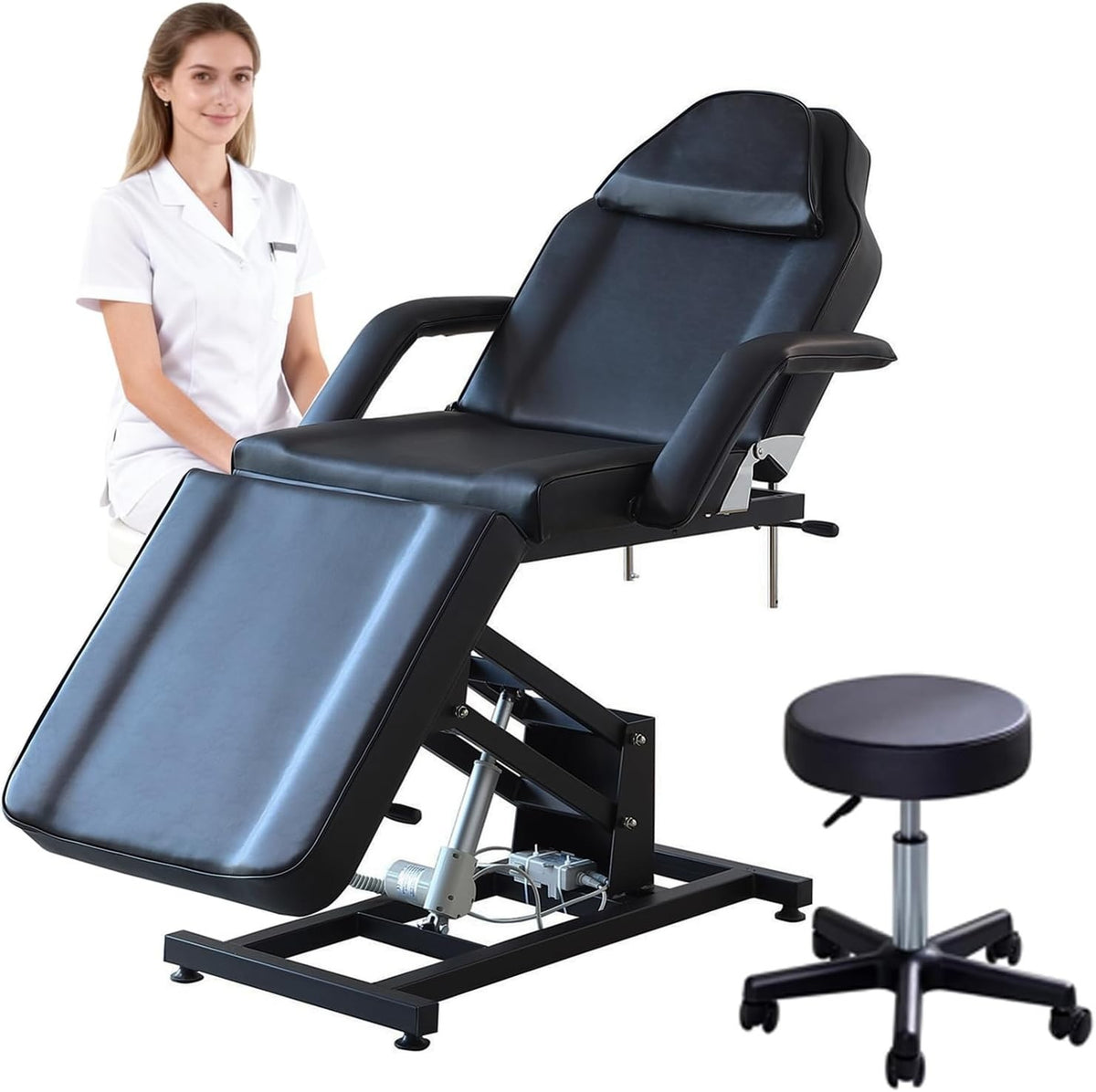 3 Section Adjustable Massage Table Folding Therapy Bed With Removable Supports