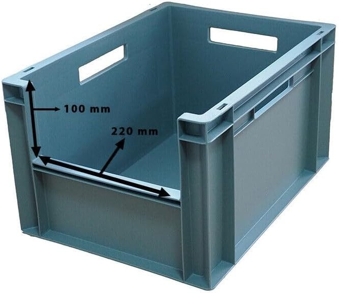5x 20L Stackable Storage Boxes Heavy Duty Plastic Crates