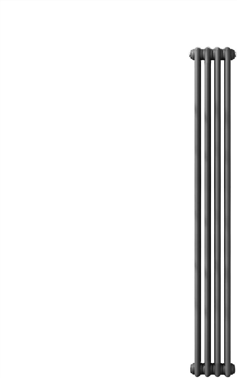 Vertical Cast Iron Radiator 1500x200mm Double Panel Anthracite Central Heating