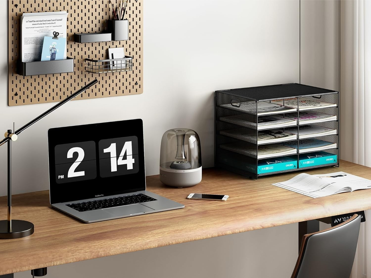 5-Tier Desktop Mesh Filing Tray 10 Compartments A4 Paper Organiser