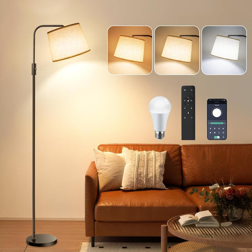 Floor Lamp with Remote App Dimmable Tall Standing Light Memory Function