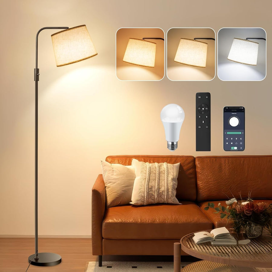 Floor Lamp with Remote App Dimmable Tall Standing Light Memory Function
