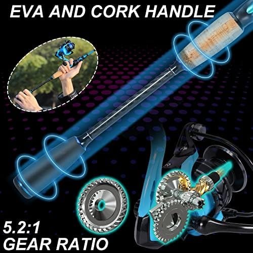 2.1M Carbon Spinning Rod & Reel Combo – Portable Bass Fishing Kit
