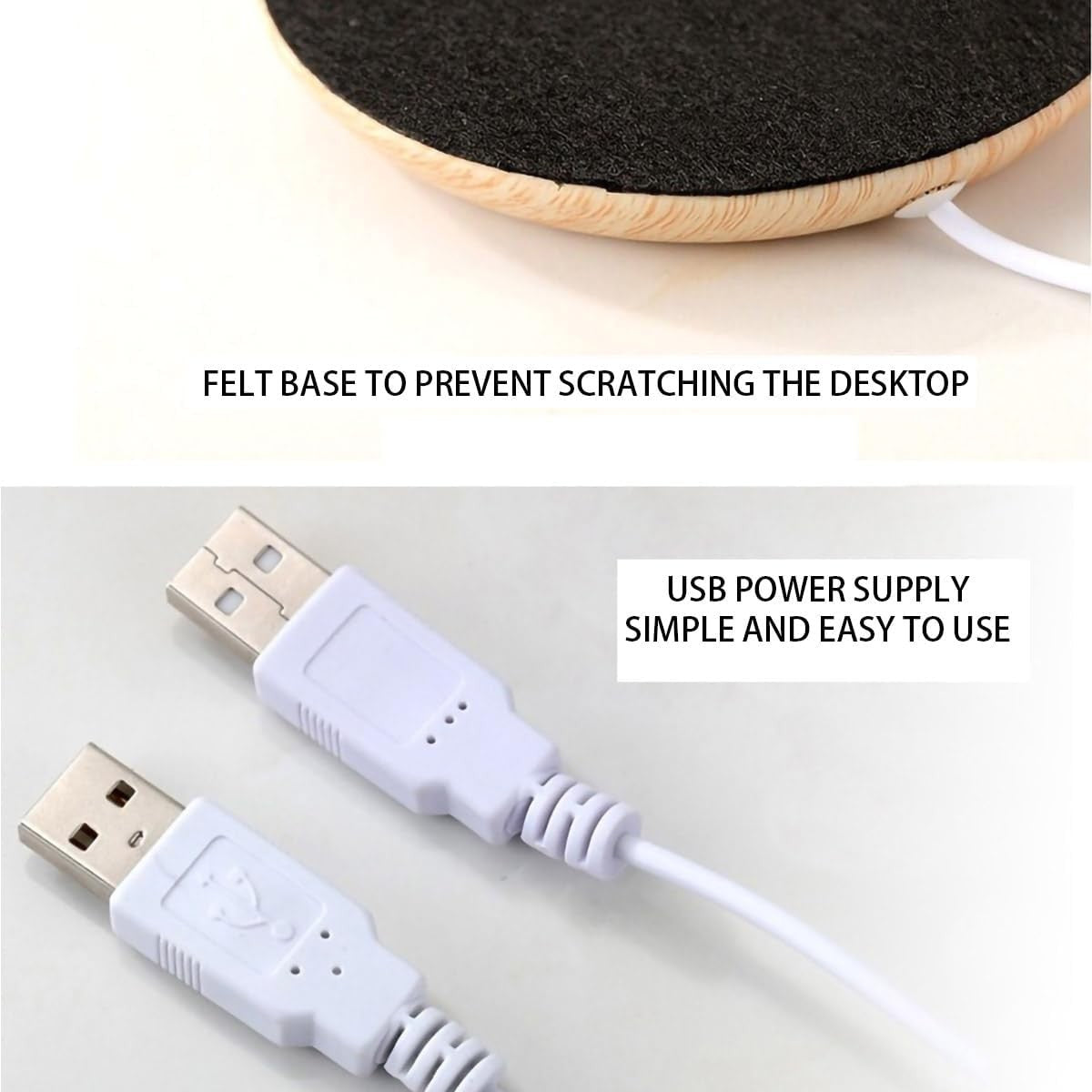 USB Cup Warmer Black Desk Mug Heater Pad 10cm
