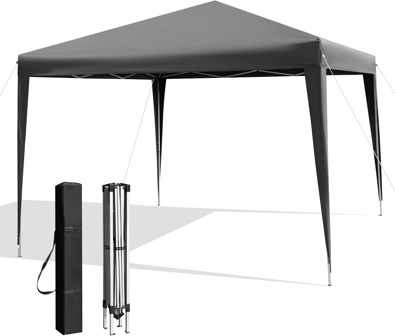 3x3m Pop Up Gazebo Adjustable Waterproof Outdoor Canopy w/ Roller Bag Grey