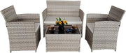 4 Seater Rattan Garden Furniture Set Outdoor Patio Sofa Set with Table