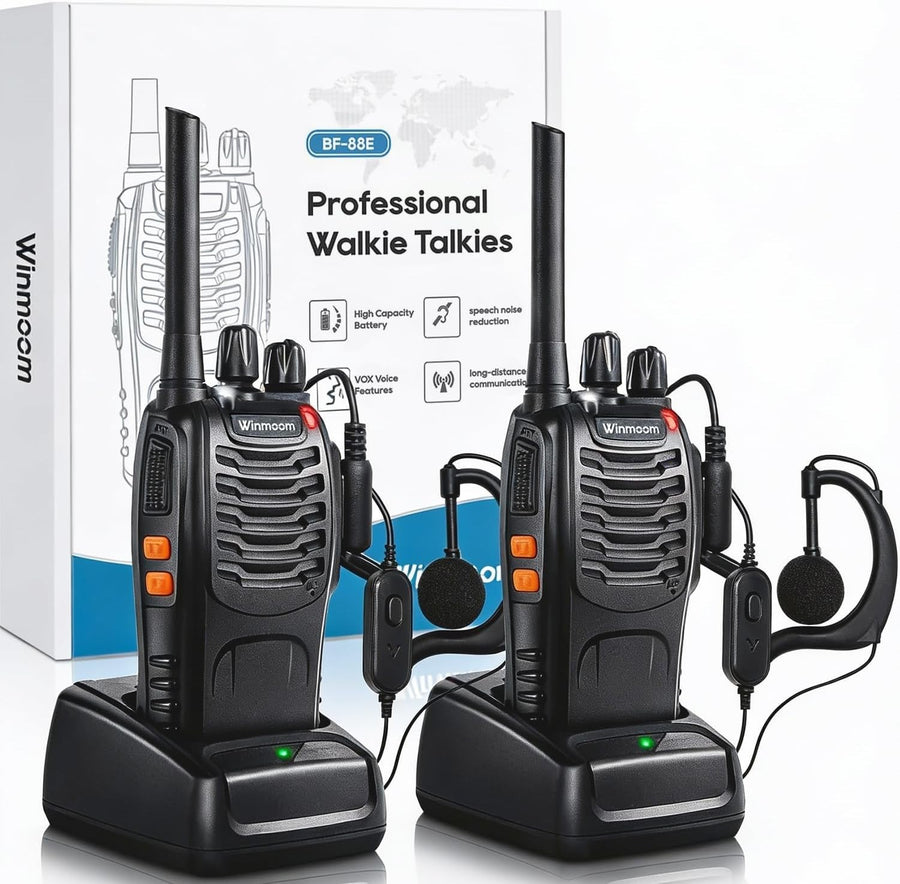 Long Range Walkie Talkies 2 Pack Rechargeable 16CH 2 Way Radios VOX