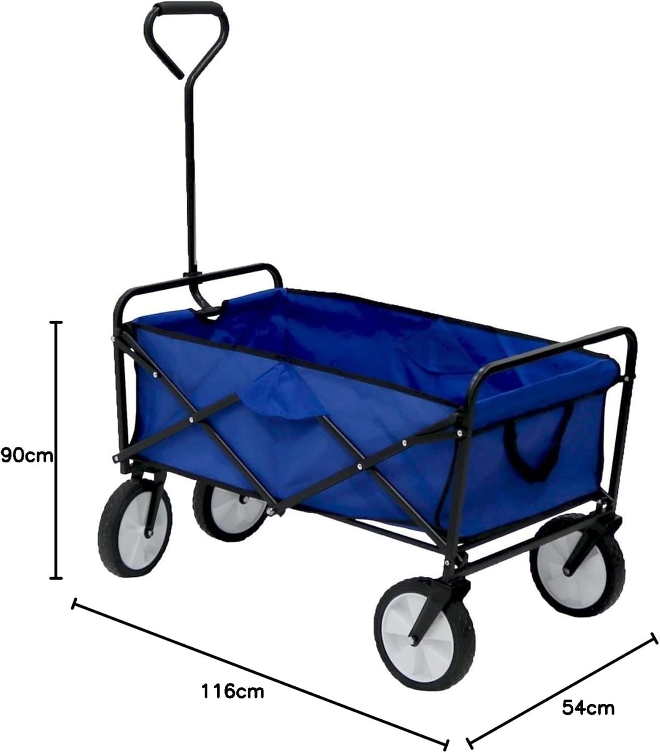 Heavy Duty Foldable Garden Festival Trolley Cart Wagon Truck Wheelbarrow Blue