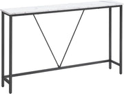 White Marble Slim Console Table Narrow Hallway Sofa Table 120cm Modern Metal
