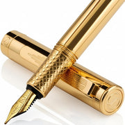 Luxury Gold Fountain Pen Fine Nib Heavy Brass Gift Set