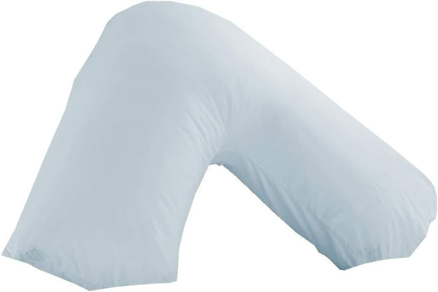 V Shaped Pregnancy Pillow Duck Feather Filled Firm Support Cotton Cover 32"